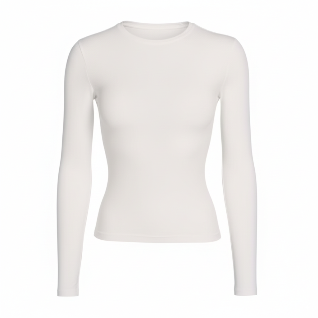 White Essential Baby Tee Long Sleeve