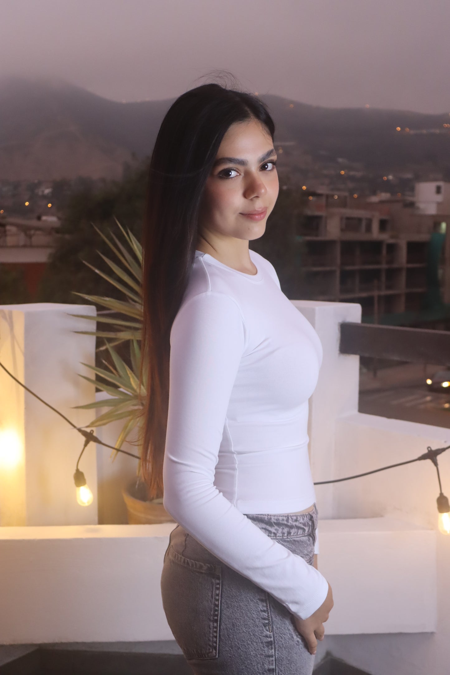 White Essential Baby Tee Long Sleeve