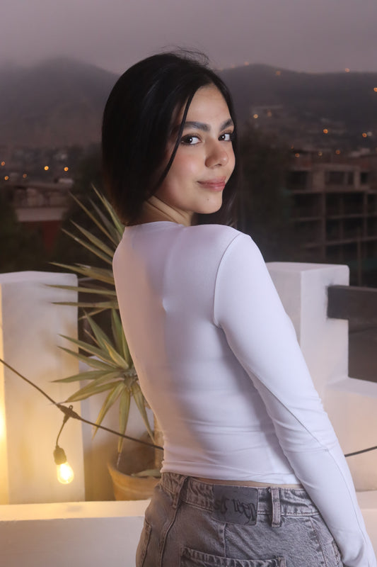 White Essential Baby Tee Long Sleeve